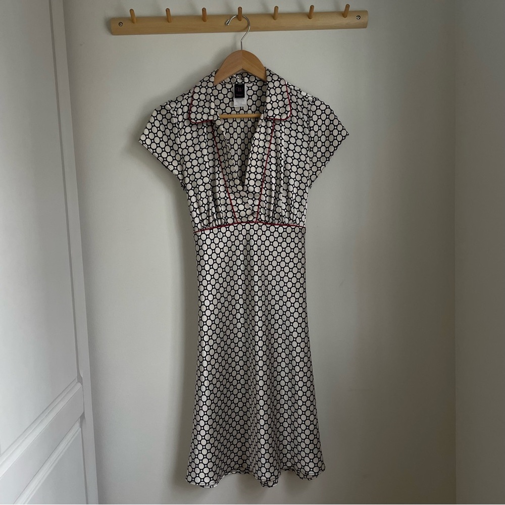 Wrapper Black and White Geometric Mini Dress